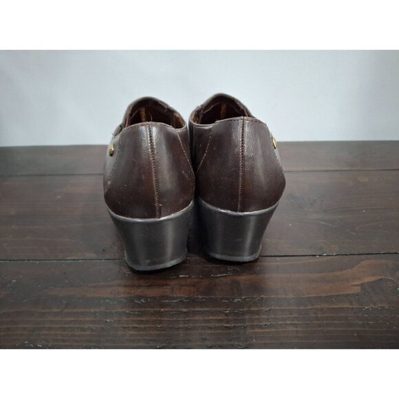 Lifestride Earthly Brown Faux Leather Mid-Heel Wedge Shoe/Pre-owned,Sz.9.5M - Picture 7 of 9